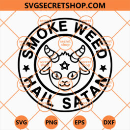 Smoke Weed Hall Satan SVG, Satan SVG, Lucifer SVG, Halloween SVG, Weed SVG