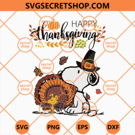 Snoopy And Woodstock Turkey Happy Thanksgiving SVG