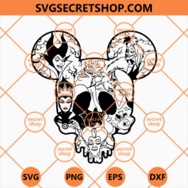 Villains Disney Mickey Skull SVG, Skull SVG, Mickey SVG, Disney SVG