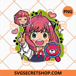 Anya Forger PNG, Cute Anya Forger Peace Sign PNG, Spy x Family Anime PNG