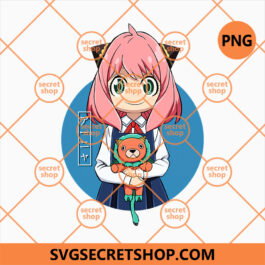 Anya Spy X Family PNG, Anya Forger holding Chimera PNG, Anime Spy X Family PNG