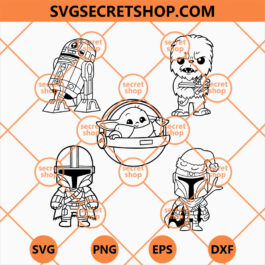Baby Star Wars Characters SVG, Star Wars SVG, Christmas Star Wars SVG