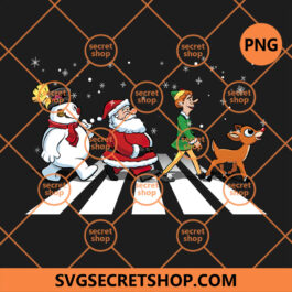Christmas Road PNG, Cartoon Characters PNG, Snow Flakes PNG