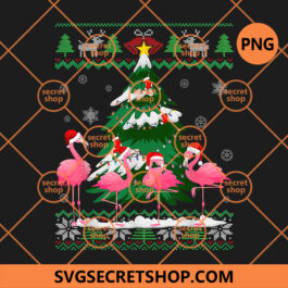 Flamingo Christmas PNG, Christmas Tree Forest PNG, Snowflakes Reindeer PNG