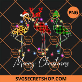 Flamingo Christmas Buffalo Plaid PNG, Caro Ornament PNG, Christmas Lighting PNG