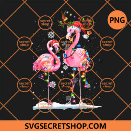 Flamingo Christmas Light PNG, Couple Animals PNG, Snowflakes Christmas PNG