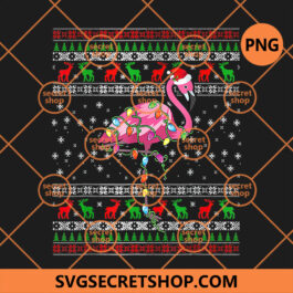Flamingo Christmas Light PNG, Flamingo Christmas Santa Hat PNG, Xmas Holiday Decor PNG