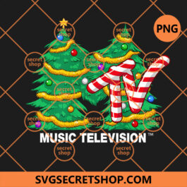 MTV Logo Christmas Tree PNG, Music Televion Christmas PNG, Christmas Tree PNG