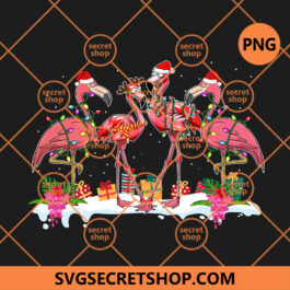 Pink Flamingo Christmas Light PNG, Flamingo Squad PNG, Christmas Gifts PNG