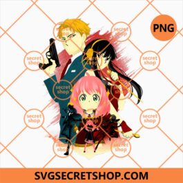 Spy X Family PNG, Forger Family Powerful PNG, Characters Holding Gun PNG