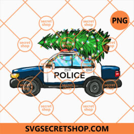 Christmas Tree Police Car PNG, Twinkle Christmas Tree PNG, Xmas Holiday PNG
