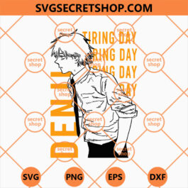 Denji Tiring Day SVG, Chainsaw Man Main Character SVG, Denji White Shirt Art SVG