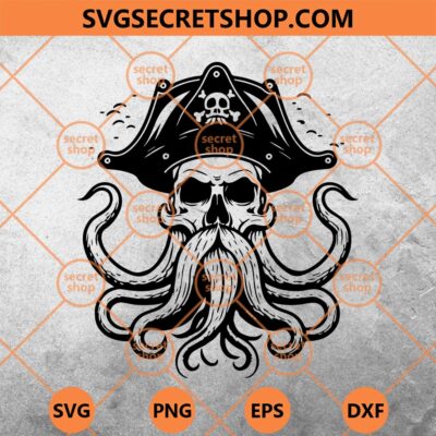 Pirate Octopus Skull SVG, Octopus Skull SVG, Pirate Octopus SVG 4 Pirate Octopus Skull SVG