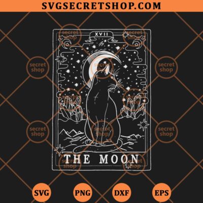 The Moon Cat Tarot Card SVG