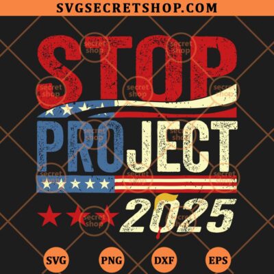Stop Project 2025 Flag USA SVG