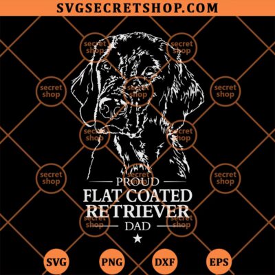 Proud Flat Coated Retriever Dad SVG, Dog Dad SVG PNG DXF EPS 4 Proud Flat Coated Retriever Dad SVG