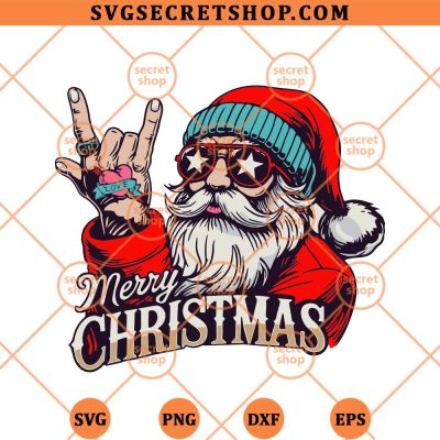 Rock Santa Christmas SVG