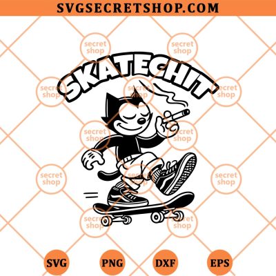 Felix Skateboard Smoking Cigar SVG, Felix Skatechit SVG PNG DXF EPS 4 Felix Skateboard Smoking Cigar SVG