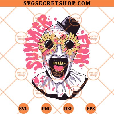 Terrifier Summer Fun Sunglasses SVG, Art The Clown SVG PNG DXF EPS 4 Terrifier Summer Fun Sunglasses SVG