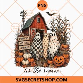 Pumpkin Patch Farm Ghosts Tis the Season PNG
