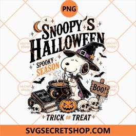 Snoopy Halloween Witch PNG, Spooky Season Witch Snoopy PNG